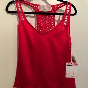 Red top, lace back